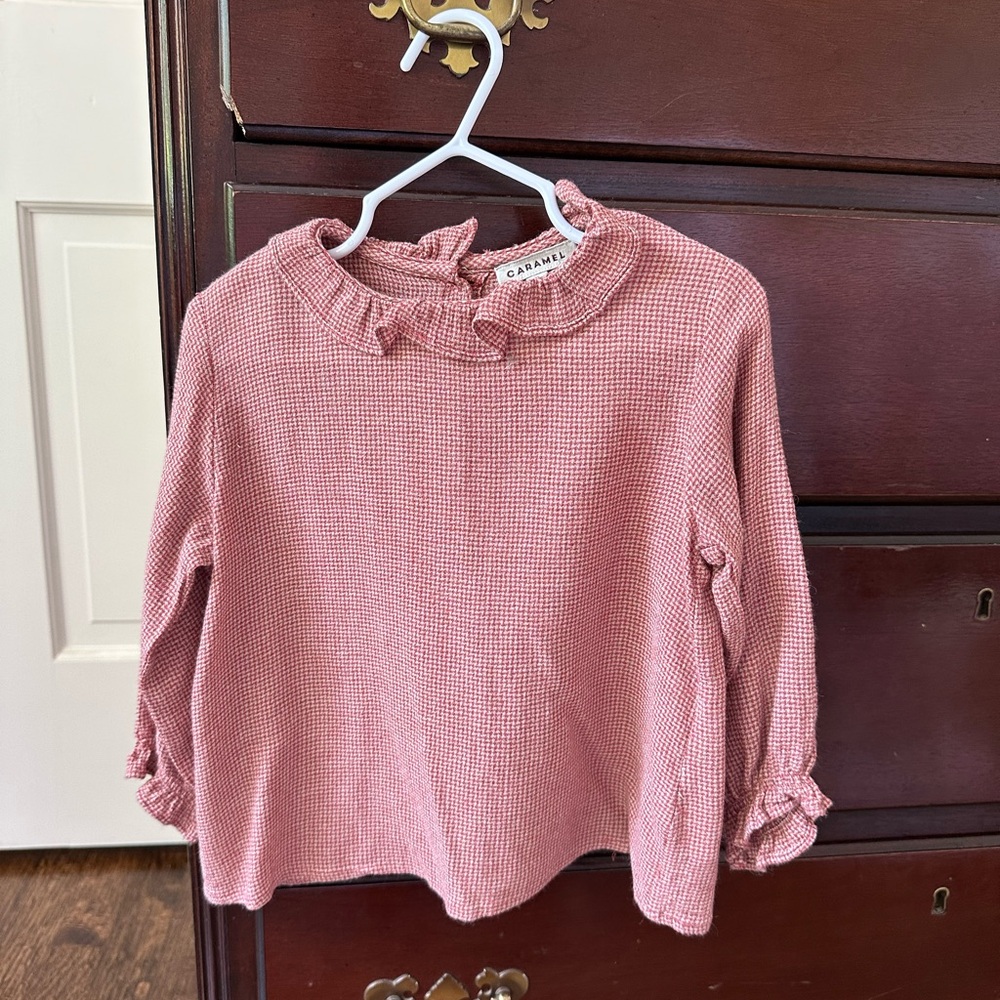 Caramel Pink Kids Ruffle Top